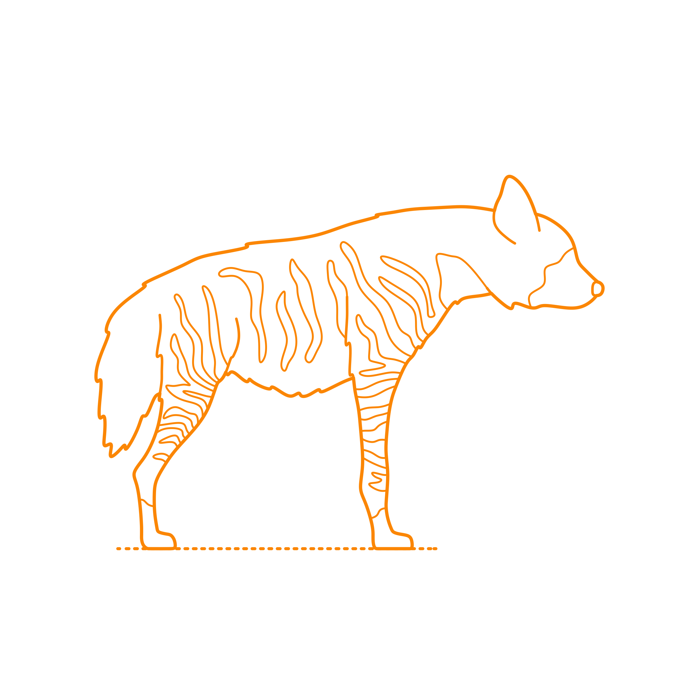 Animals Herpestids Striped Hyena Stencil Svg Vector Free Vectors